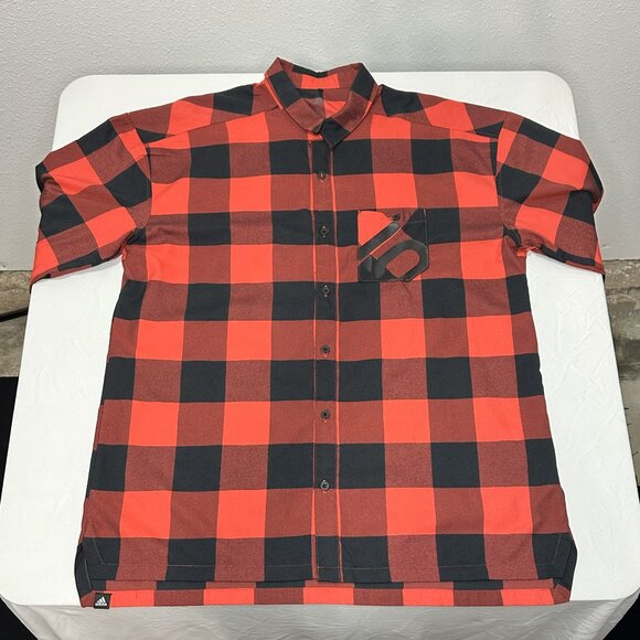 adidas Other - ADIDAS Five Ten red and black plaid long sleeve shirt